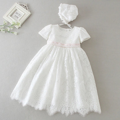 Short sleeve vintage lace gown set