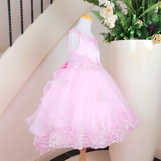 Royal high-low pink dress