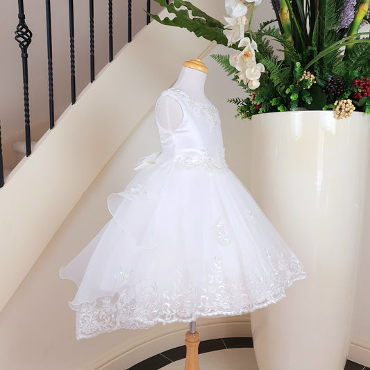 Royal high-low white dress