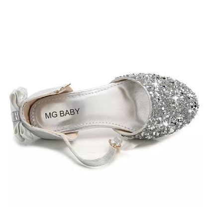 Silver sparkly heeled shoes
