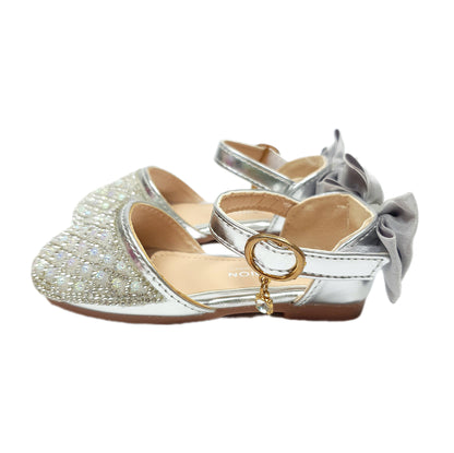 Sparkly rhinestone covered silver shoes