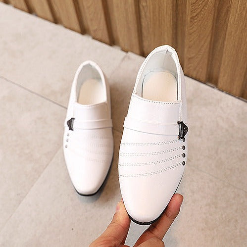 Formal white slip-on shoes