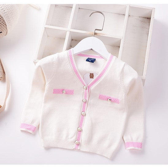 Two tone white and pink cardigan