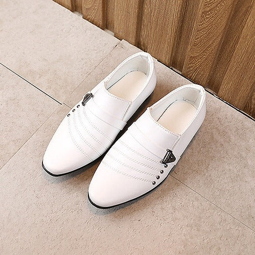 Formal white slip-on shoes