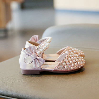 Pearl covered shoes in rose gold