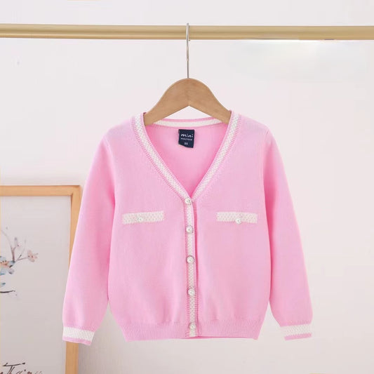 Two tone pink and white cardigan